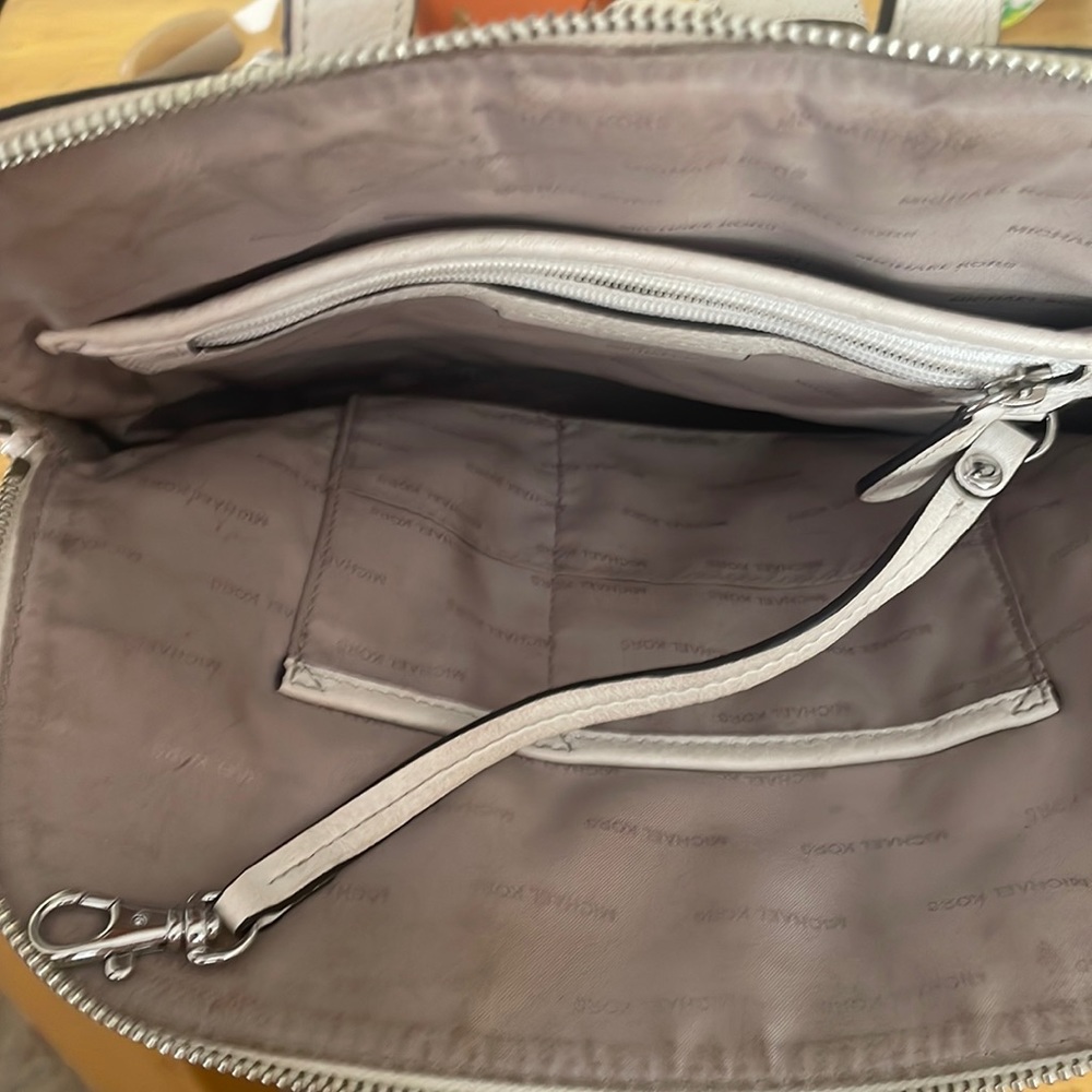 Michael Kors white leather backpack